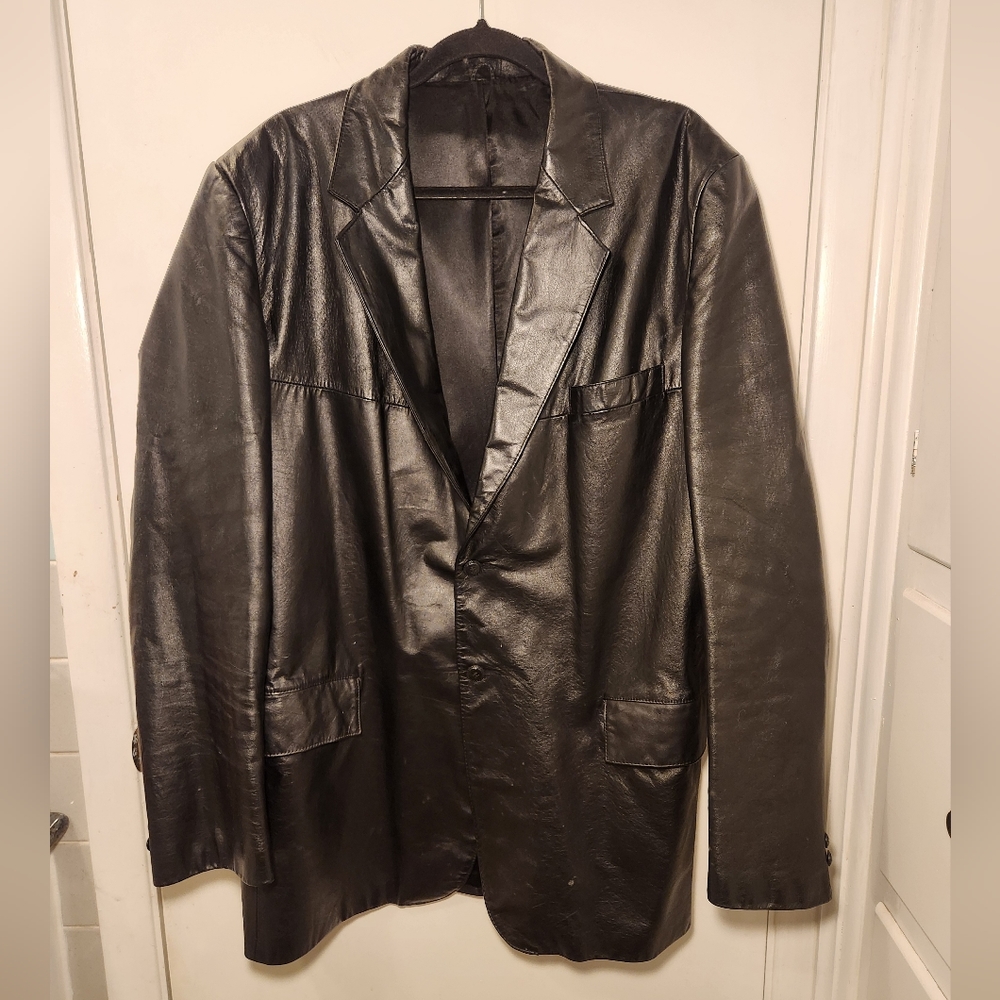 Clipper Mist Mens 46 XL Leather Jacket Black